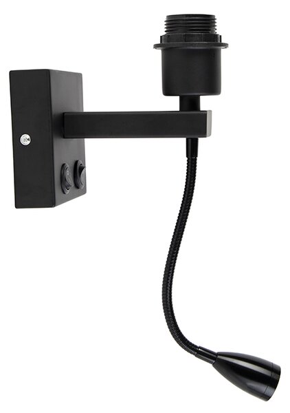 Moderní nástěnná lampa černá s flexibilním ramenem - Brescia Combi