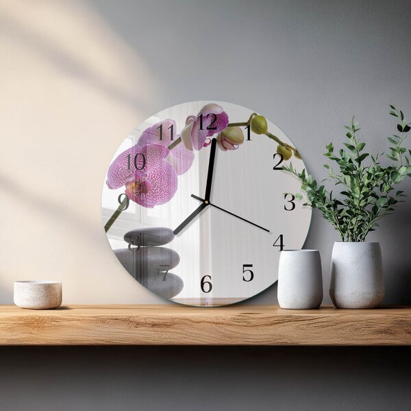 Skleněné nástěnné hodiny Orchidej zsoc-fi30-00171567