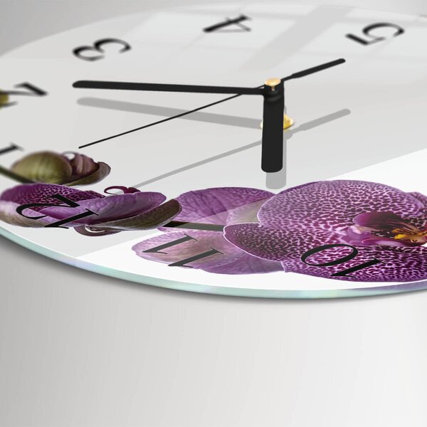 Skleněné nástěnné hodiny Orchidej zsoc-fi30-00171567