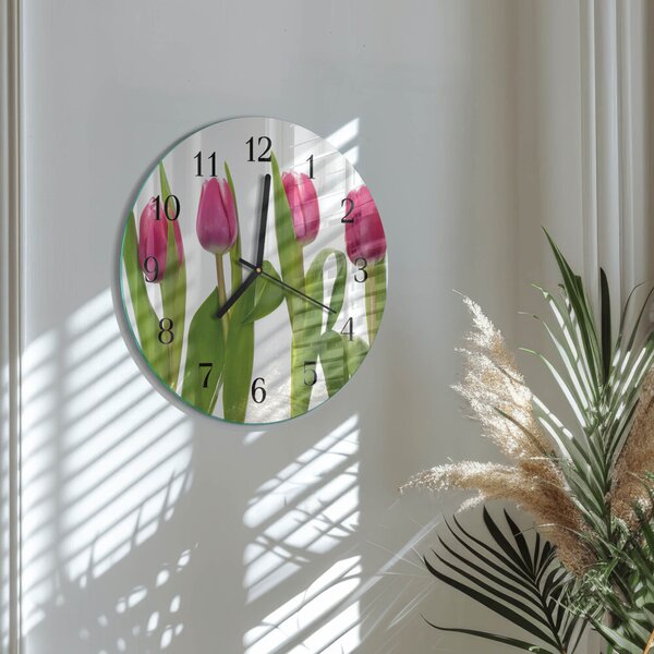 Skleněné nástěnné hodiny Tulipány zsoc-fi30-00178622