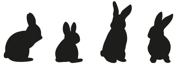 Samolepky na zeď Bunnies Black 24 ks