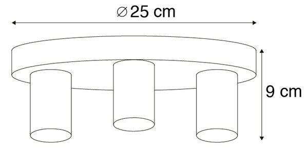 Moderní stropní svítidlo černé kulaté - Facil 3
