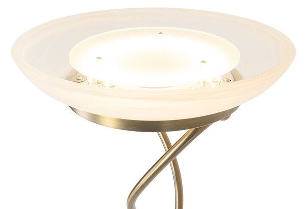 Bronzová stojací lampa vč. LED a stmívače s lampou na čtení - Empoli