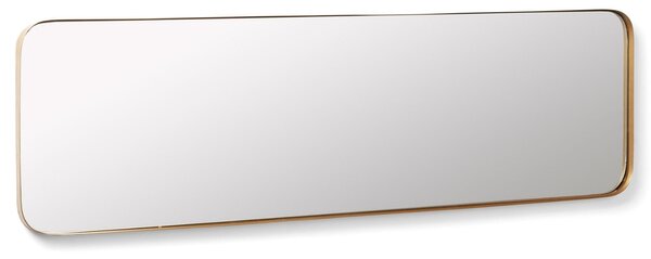 Zlaté kovové závěsné zrcadlo Kave Home Marco 100 x 30 cm