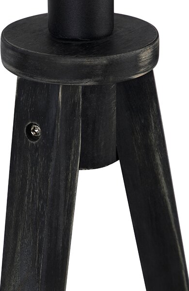 Rustikální stojací lampa trojnožka černá - Tripod Classic