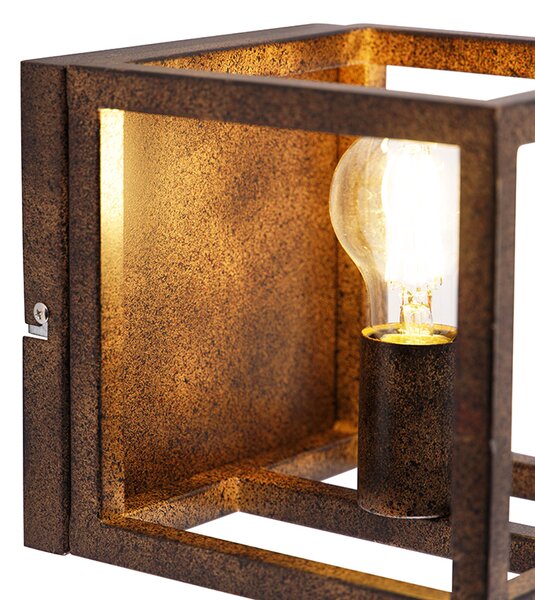 Průmyslová nástěnná lampa rezavě hnědá - Cage