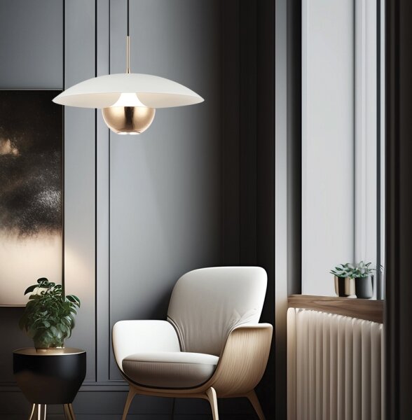 LED Lustr na lanku VALIA LED/9W/230V bílá/zlatá