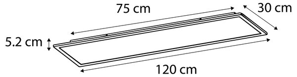 Moderní stropní svítidlo ocel 120 cm vč. LED 4-stupňové stmívatelné - Liv