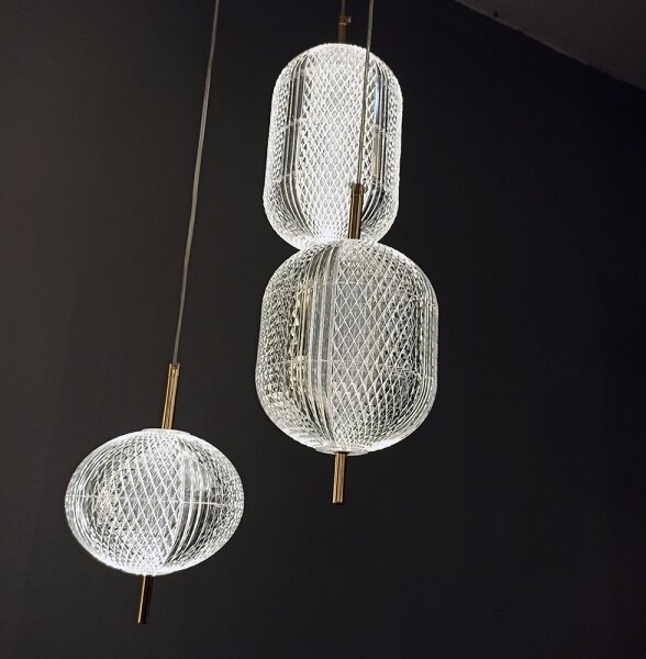 LED Lustr na lanku PELLUCID LED/20W/230V bronzová/černá