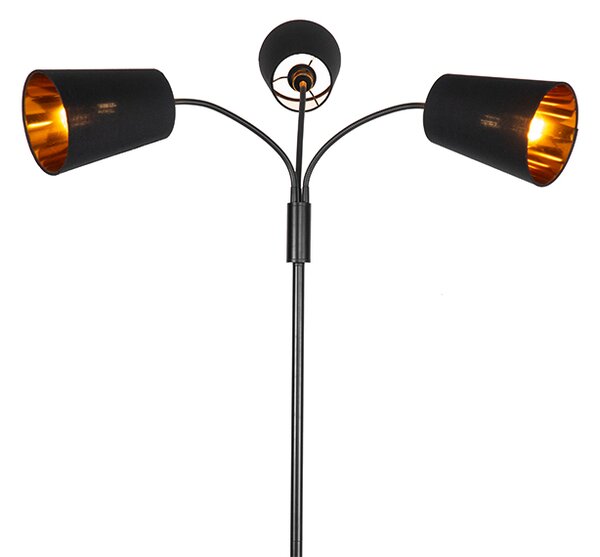 Moderní stojací lampa černá 3-světlo - Carmen
