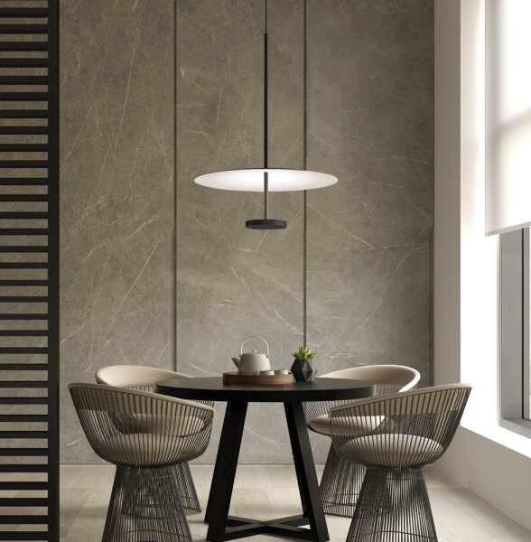 LED Lustr na lanku ROSS LED/13W/230V černá/bílá