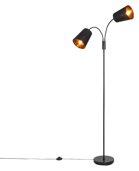 Moderní stojací lampa černá 2-světlo - Carmen