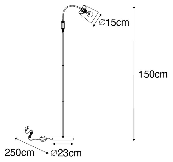 Moderní stojací lampa černá - Carmen