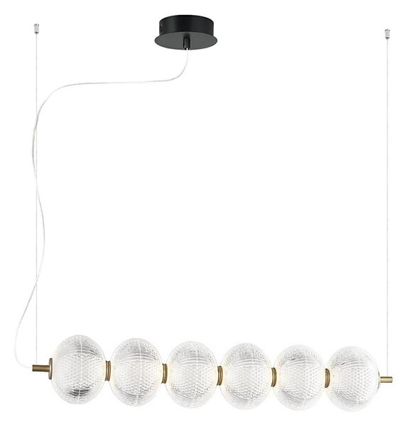 LED Lustr na lanku PELLUCID LED/23W/230V zlatá/čirá