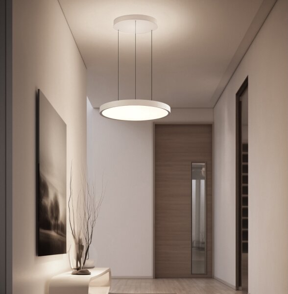 LED Lustr na lanku DENVER LED/76W/230V béžová