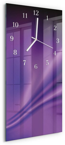 Skleněné hodiny vertikální Vlny fialové zsppb-30x60-00260386