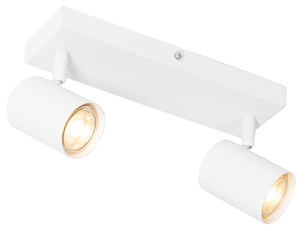 Moderní stropní svítidlo bílé 2-světla nastavitelné obdélníkové - Jeana