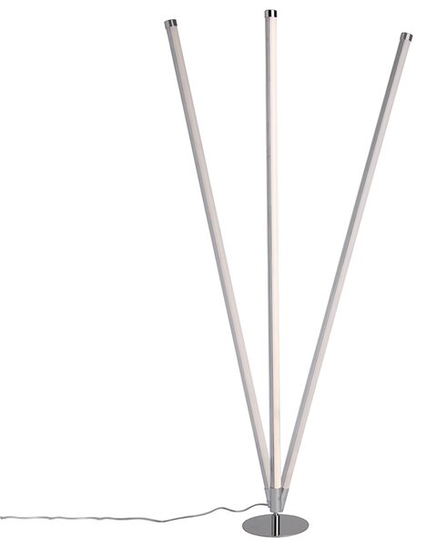 Moderní stojací lampa chrom s LED 3-stupňovým stmívačem - Line-up