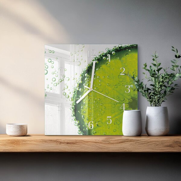 Skleněné hodiny Uhličitan vápenatý zskb-30x30-00087192