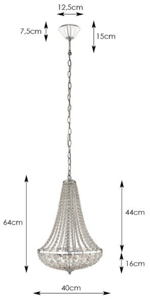 Markslöjd 106119 - Křišťálový lustr na řetězu GRÄNSÖ 2xE14/40W/230V
