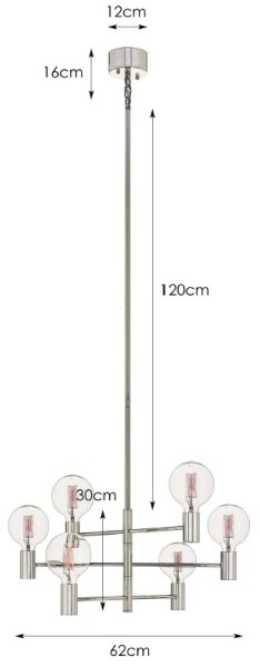Markslöjd 106418 - Lustr na tyči CAPITAL 6xE27/60W/230V mosaz
