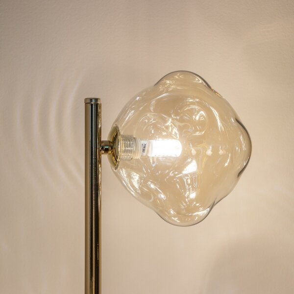 Brilagi - Stojací lampa VULCANO 3xG9/8W/230V zlatá/kouřová béžová