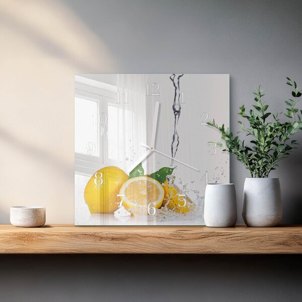 Skleněné hodiny Citrony zskb-30x30-00092564