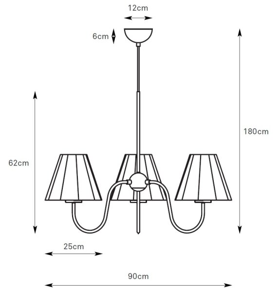 Markslöjd 109172 - Lustr na lanku VEYA 3xE14/40W/230V pr. 90 cm len/černá
