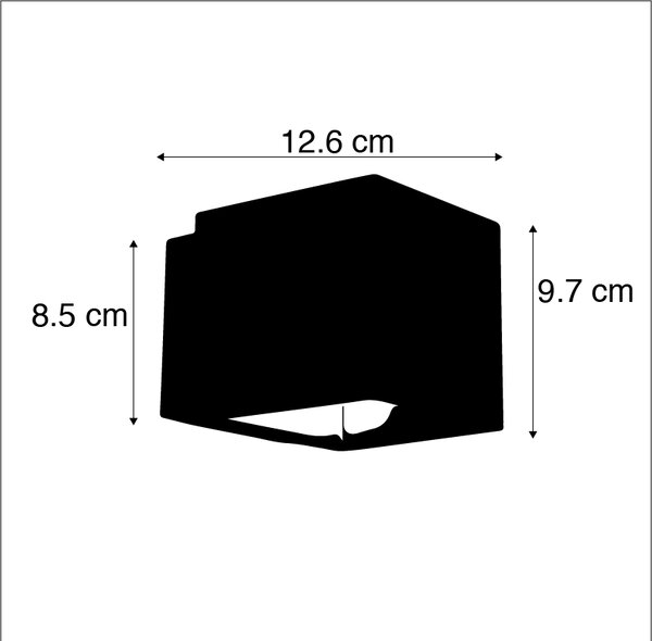 Sada 2 designových nástěnných lamp černých/zlatých vč. LED - Caja