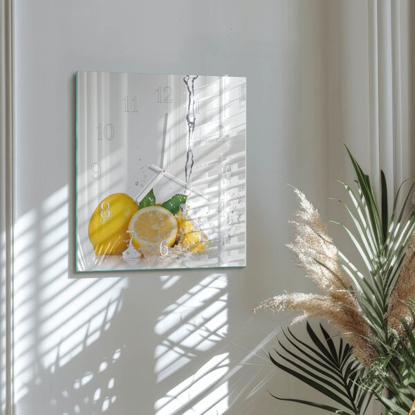 Skleněné hodiny Citrony zskb-30x30-00092564