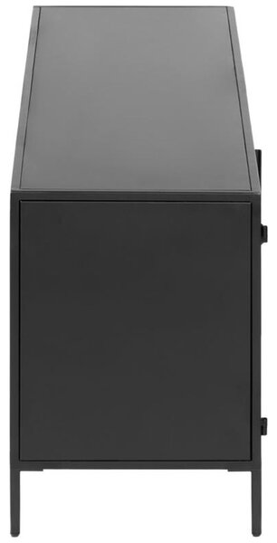 Černý kovový TV stolek Kave Home Shantay 150 x 35 cm
