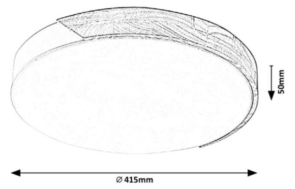 Rabalux 3527 MAPLE - Stropní kulatý lustr v bílé barvě se dřevěným prvkem, LED 24W, 3000K, Ø 41,5cm (Moderní LED úsporné svítidlo v bílé barvě kovu se dřevem)