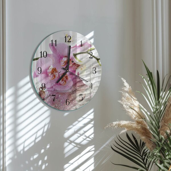 Skleněné nástěnné hodiny Orchidej zsoc-fi30-00175404