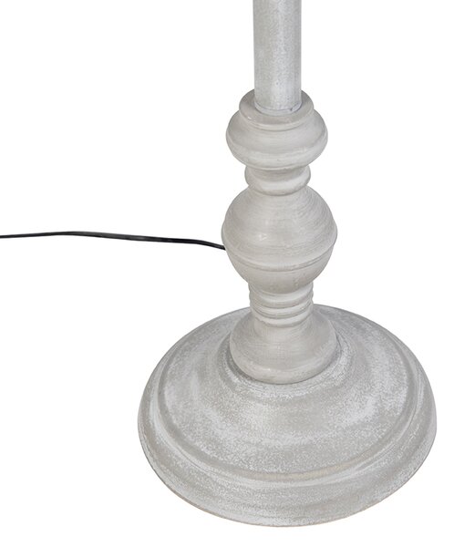 Rustikální stojací lampa taupe s lněným stínítkem 45 cm - Classico