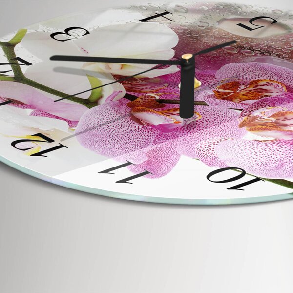 Skleněné nástěnné hodiny Orchidej zsoc-fi30-00175404