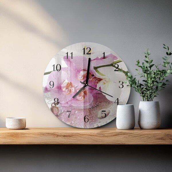 Skleněné nástěnné hodiny Orchidej zsoc-fi30-00175404