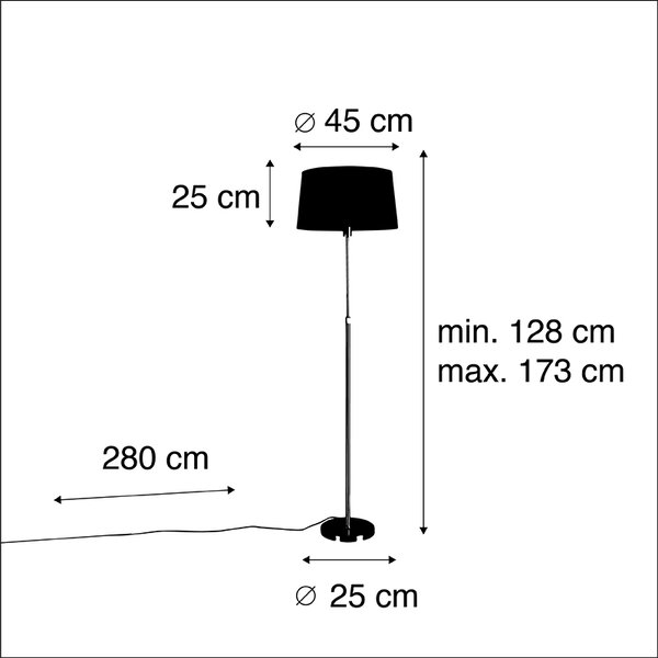 Stojací lampa bronzová s lněným stínítkem bílým 45 cm nastavitelná - Parte