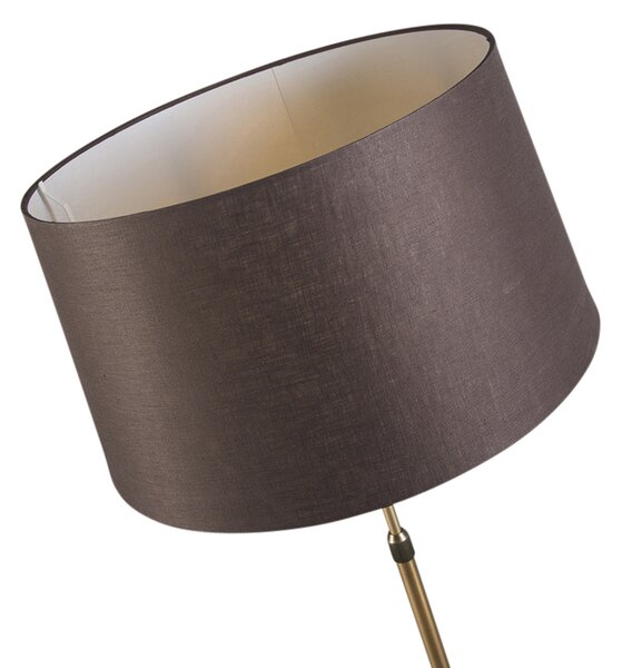 Stojací lampa bronzová s hnědým stínítkem 45 cm nastavitelná - Parte