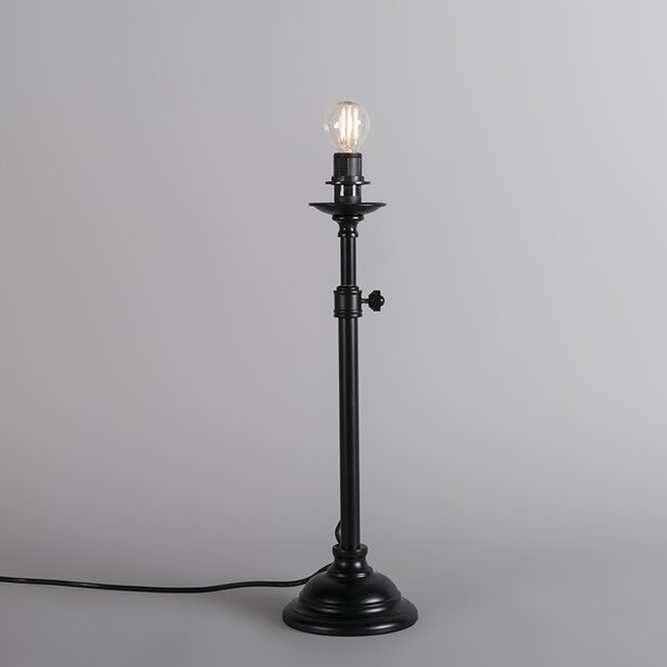 Klasická stolní lampa černá nastavitelná bez stínidla - Accia