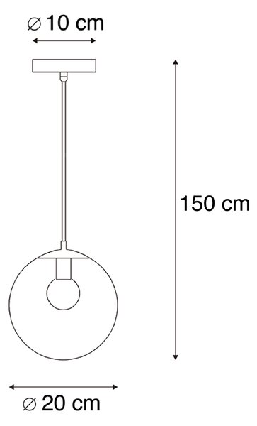 Moderní závěsné svítidlo průhledné 20 cm - Pallon