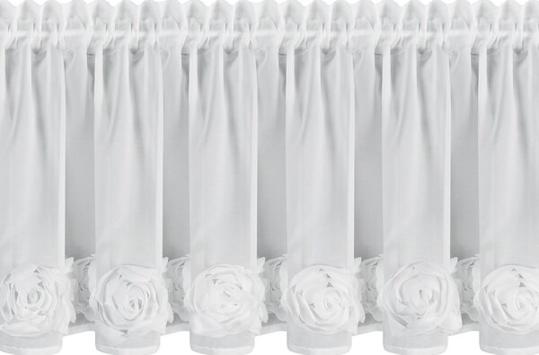 KRÁTKÁ ZÁCLONA NA PÁSCE EVA MINGE ROSES10 150X40 CM BÍLÁ