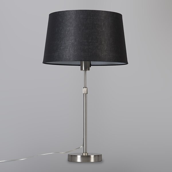 Stolní lampa z oceli s černým stínítkem 35 cm nastavitelná - Parte