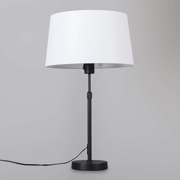 Stolní lampa černá s stínítkem bílým 35 cm nastavitelná - Parte