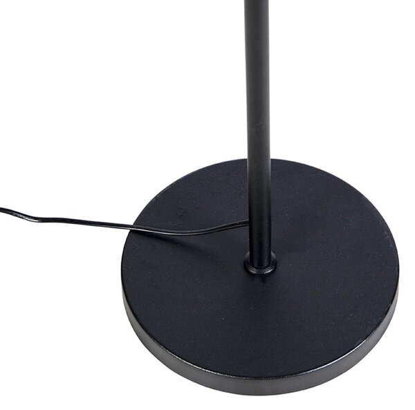 Stojací lampa černá s černým lněným stínítkem 45 cm nastavitelná - Parte