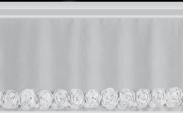 KRÁTKÁ ZÁCLONA NA PÁSCE EVA MINGE ROSES10 150X40 CM BÍLÁ