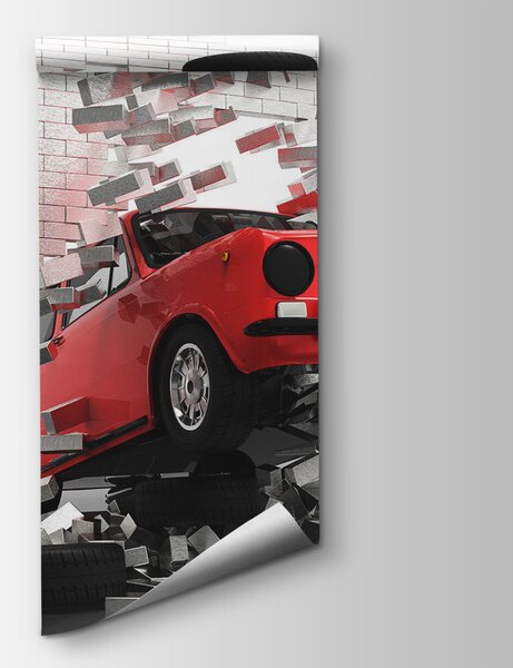 Fototapeta Náraz auta do zdi, 3D fototapety, Populární fototapety, u96599 - Tapeko.co.cz
