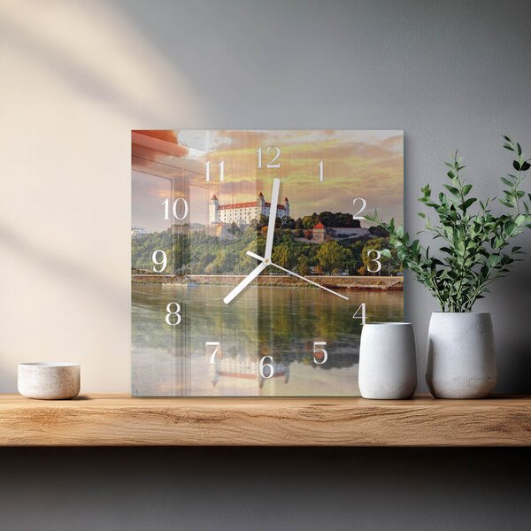 Skleněné hodiny Říční hrad zskb-30x30-00085738