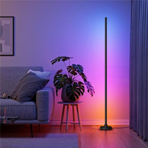 Stmívatelná LED stojací lampa RGB+W 11,5W 1260lm barevná hudba, dálkové ovládání