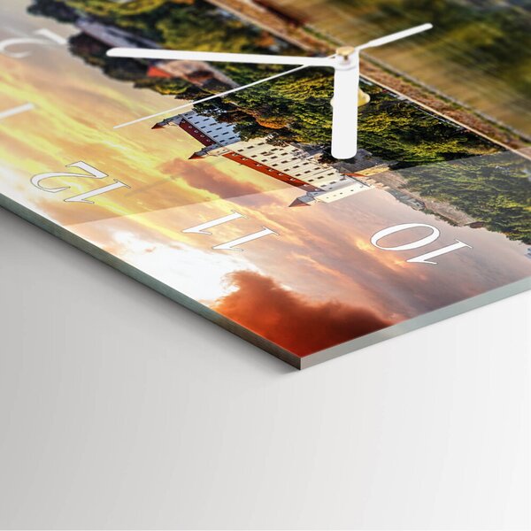 Skleněné hodiny Říční hrad zskb-30x30-00085738