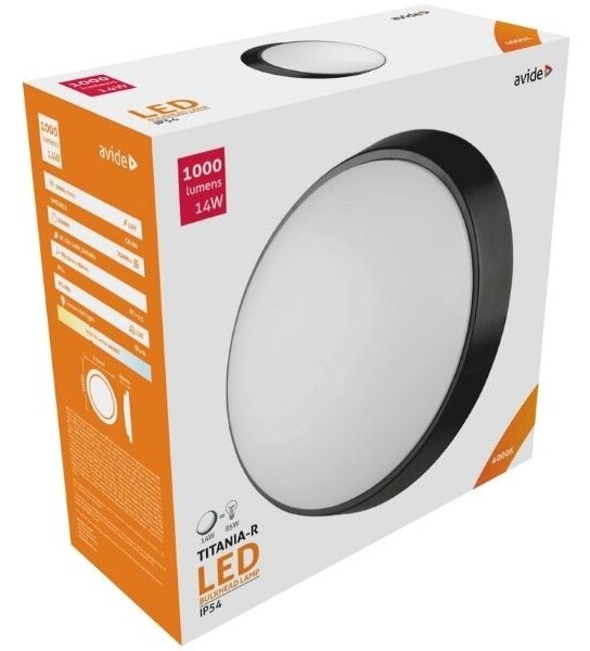 Prémiové LED venkovní osvětlení Titania-R do mokrého provozu IP54 14W 1000lm denní, černé
